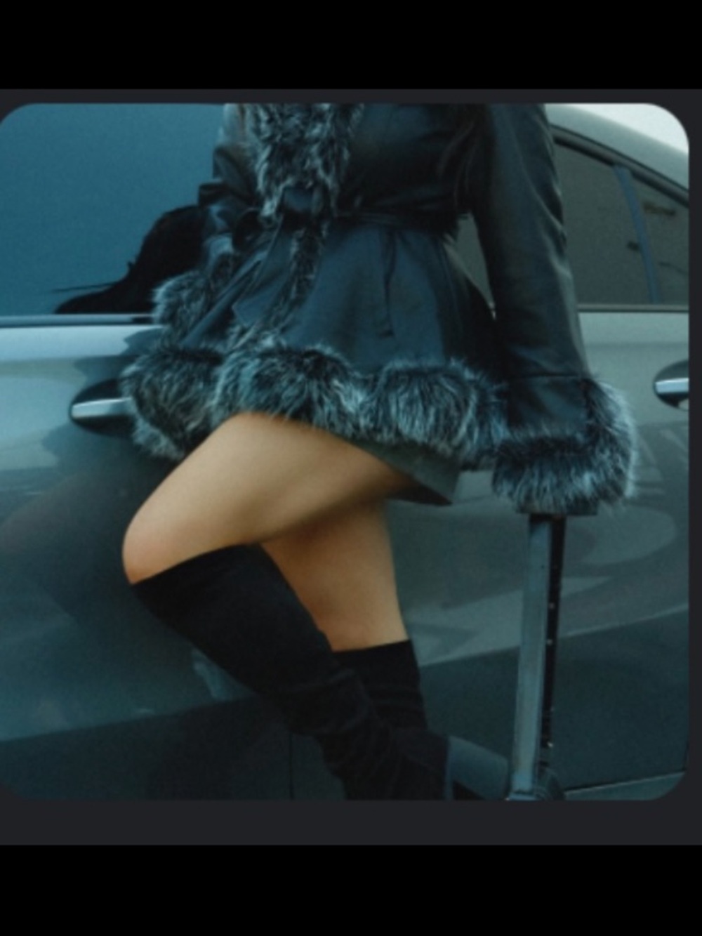 Miss Lola Black Faux-Fur Trim Leather Jacket